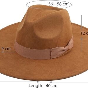 Pro Celia
Big Wide Brim Fedora Hat Women’s Large Felt Panama Rancher Hat No Band